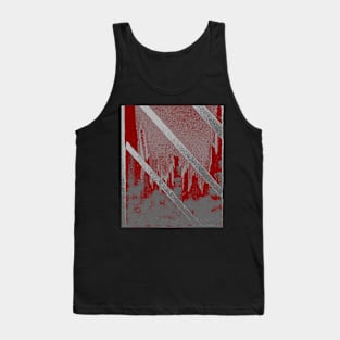 Cityscape through Window in Maroon and More Silver Tank Top